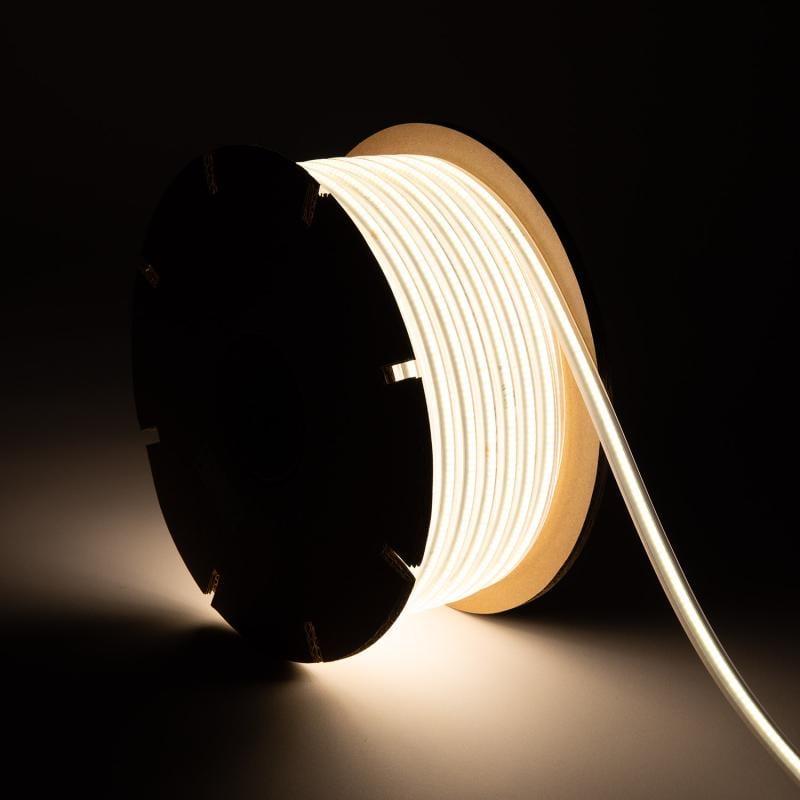 Ruban LED Dimmable 220V COB 320 LED/m BOBINE 50m 8W/m 720lm/m Largeur 12mm Coupe 50cm IP65 CRI90